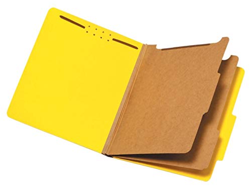 Pendaflex Classification Folders, 2 Dividers, 2"" Fasteners, Letter Size, Yellow, 10/Box (24134P) - Image 4